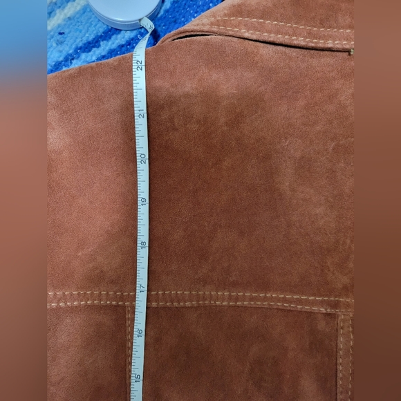 Genuine suede leather rust blazer jacket - Picture 6 of 8